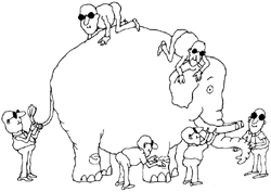 drawing of the blindmen and the elephant