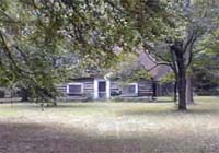 photograph of log cabin