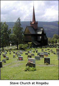 Stave church at Ringebu