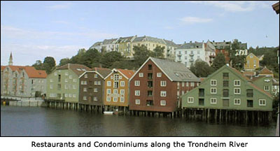 Restaurants and Condominiums along the Trondheim River